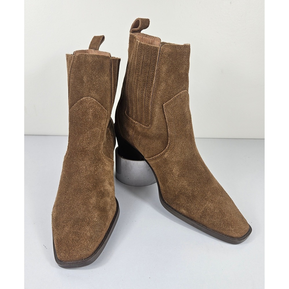 Crown Vintage Kanaria Womens 8.5M Brown Suede Western Ankle Boots Booties